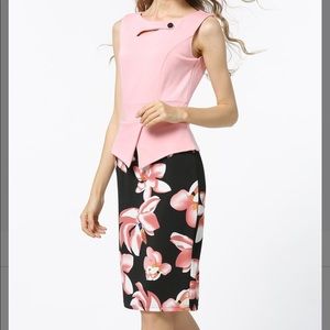Sucrefas pink & black floral dress, Sz S